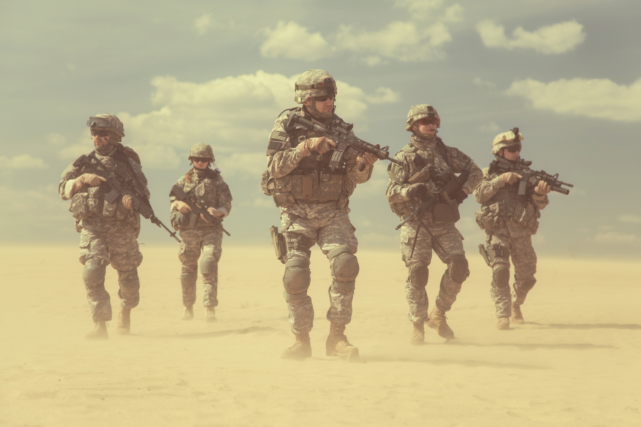 infantrymen in action